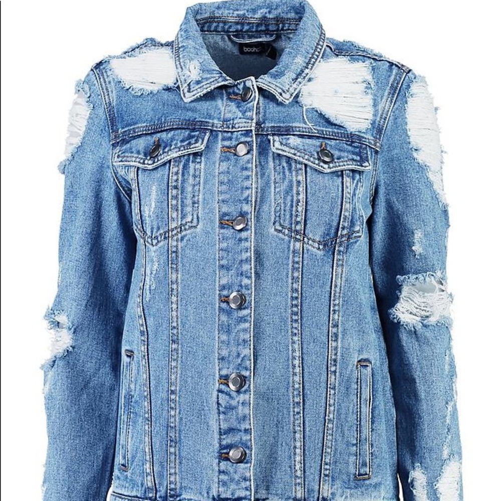 Distressed Oversized Denim Jacket